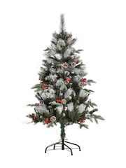 Homcom Green 4ft Snowdipped Pencil Artificial Christmas Tree With Berries And Pinecones - Image 5 of 6