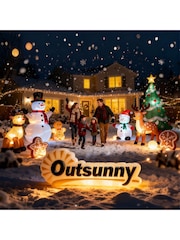 Outsunny White 6Ft Inflatable Snowman And Penguins With Led Light And Projector Indoor Outdoor - Image 6 of 6