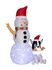 Outsunny White 6.2ft Inflatable Snowman With Dog Christmas Blow Up Decoration - Image 5 of 6