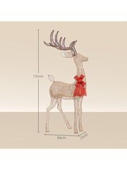 Outsunny White Lighted Reindeer Christmas Decoration With 137 Led Lights Indoor Or Outdoor - Image 3 of 6