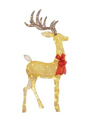Outsunny White Lighted Reindeer Christmas Decoration With 137 Led Lights Indoor Or Outdoor - Image 5 of 6