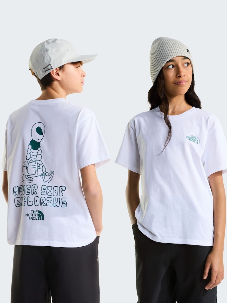 The North Face White Teen Alien Back Graphic T-Shirt - Image 1 of 5