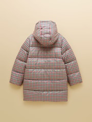 Rosa, kariert - Joules Girls' Long Cairn Showerproof Padded Coat - Bild 2 von 4