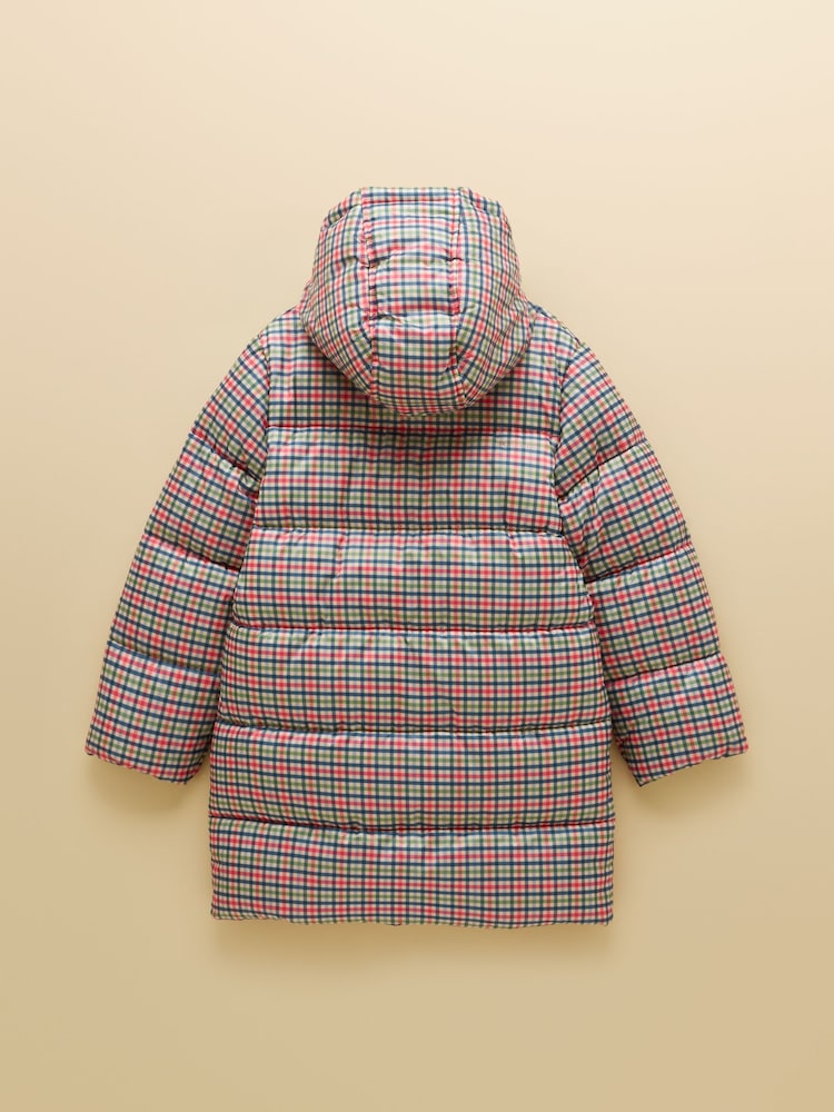 Rosa, kariert - Joules Girls' Long Cairn Showerproof Padded Coat - Bild 2 von 4