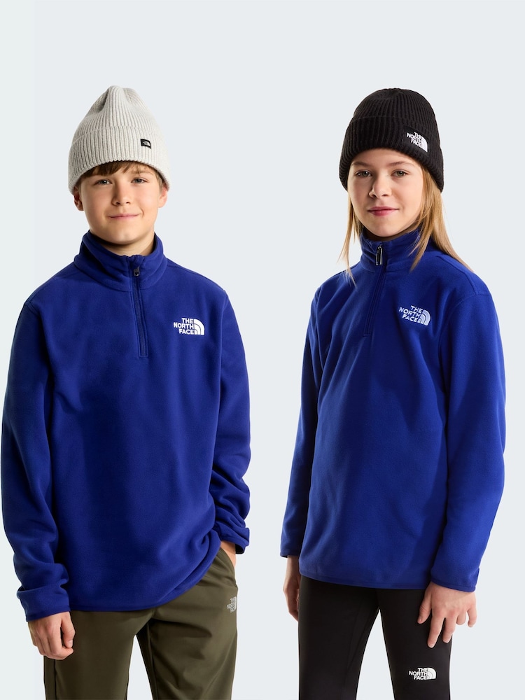 藍色 - The North Face 青少年冰河 1/4 拉鏈抓絨 - 圖片 1/5 藍色 - The North Face 青少年冰河 1/4 拉鏈抓絨 - 圖片 1/5