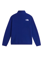 藍色 - The North Face 青少年冰河 1/4 拉鏈抓絨 - 圖片 5/5