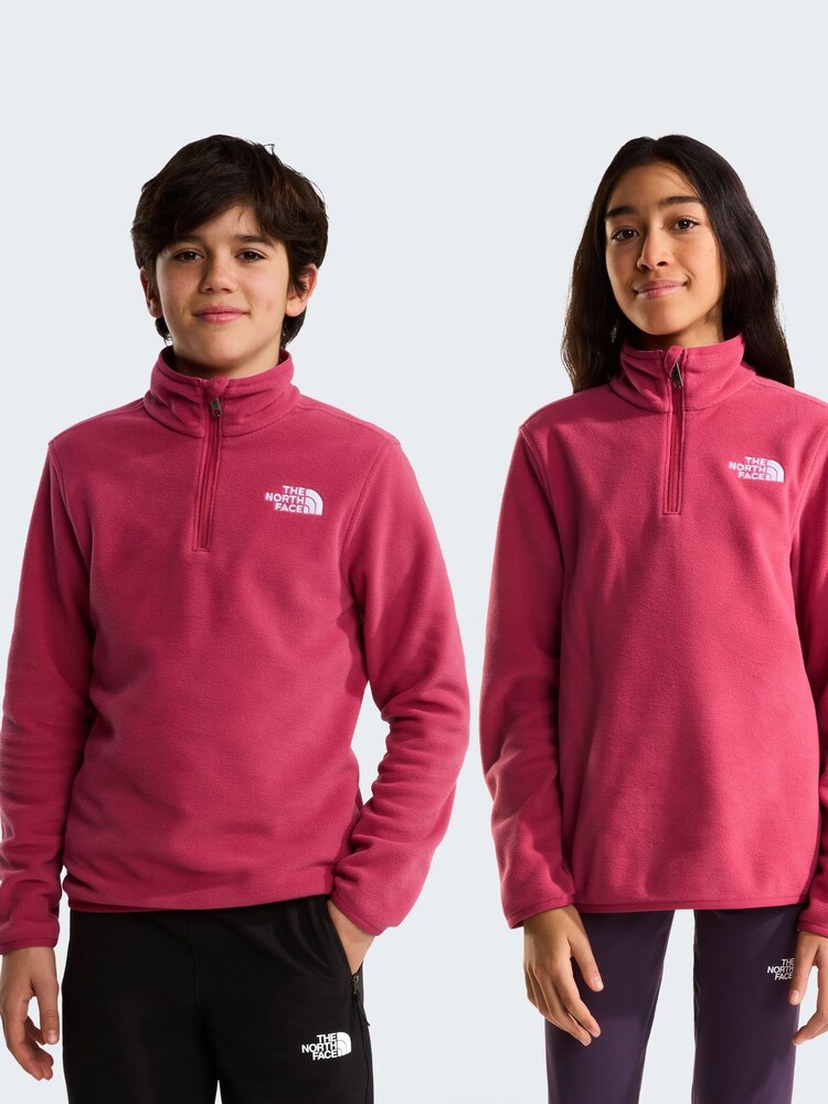 紅色 - The North Face 青少年冰河 1/4 拉鏈抓絨 - 圖片 1/5 紅色 - The North Face 青少年冰河 1/4 拉鏈抓絨 - 圖片 1/5