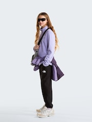 紫色 - The North Face 青少年冰河 1/4 拉鏈抓絨 - 圖片 2/5