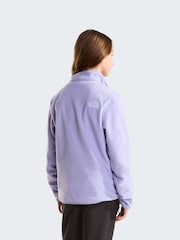 紫色 - The North Face 青少年冰河 1/4 拉鏈抓絨 - 圖片 3/5