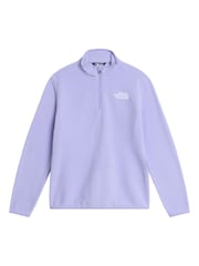 紫色 - The North Face 青少年冰河 1/4 拉鏈抓絨 - 圖片 4/5