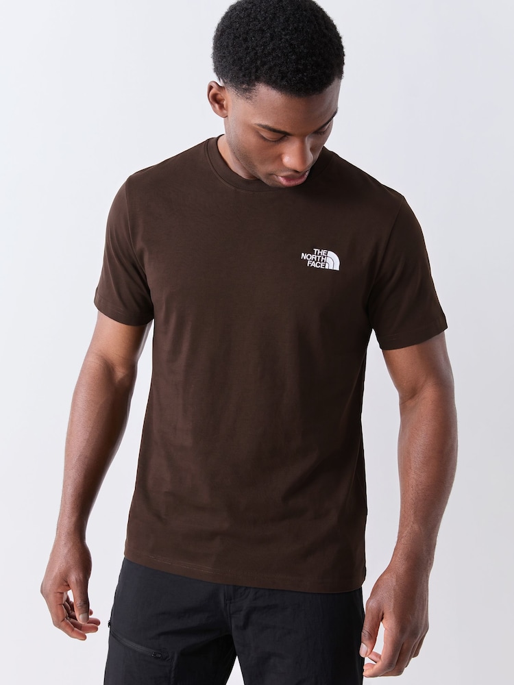 The North Face Brown Simple Dome T-Shirt - Image 1 of 4 The North Face Brown Simple Dome T-Shirt - Image 1 of 4