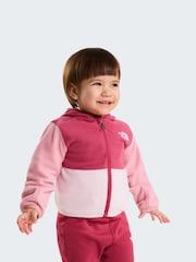 The North Face Red Baby Glacier Full Zip Hooded Fleece - Image 1 of 6