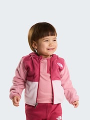 The North Face Red Baby Glacier Full Zip Hooded Fleece - Image 4 of 6