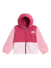 The North Face Red Baby Glacier Full Zip Hooded Fleece - Image 5 of 6
