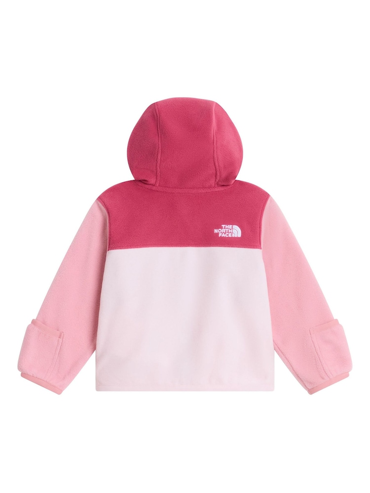 The North Face Red Baby Glacier Full Zip Hooded Fleece - Image 6 of 6