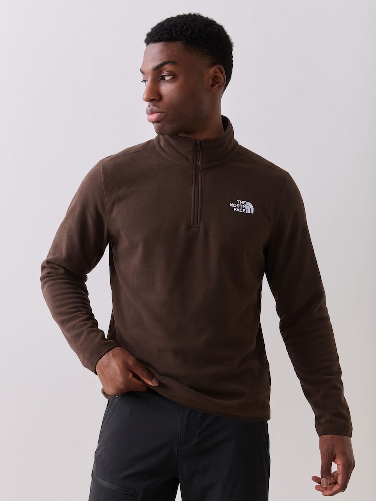 The North Face Chestnut Brown Glacier 1/4 Zip Fleece - Image 1 of 5 The North Face Chestnut Brown Glacier 1/4 Zip Fleece - Image 1 of 5