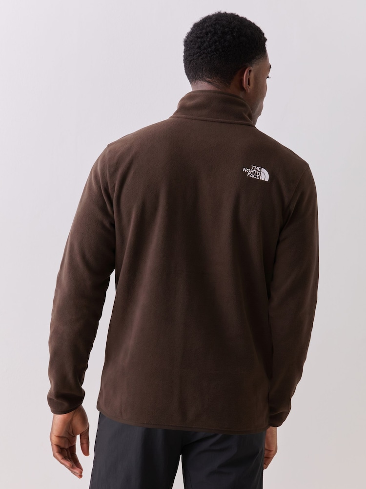 The North Face Chestnut Brown Glacier 1/4 Zip Fleece - Image 2 of 5 The North Face Chestnut Brown Glacier 1/4 Zip Fleece - Image 2 of 5