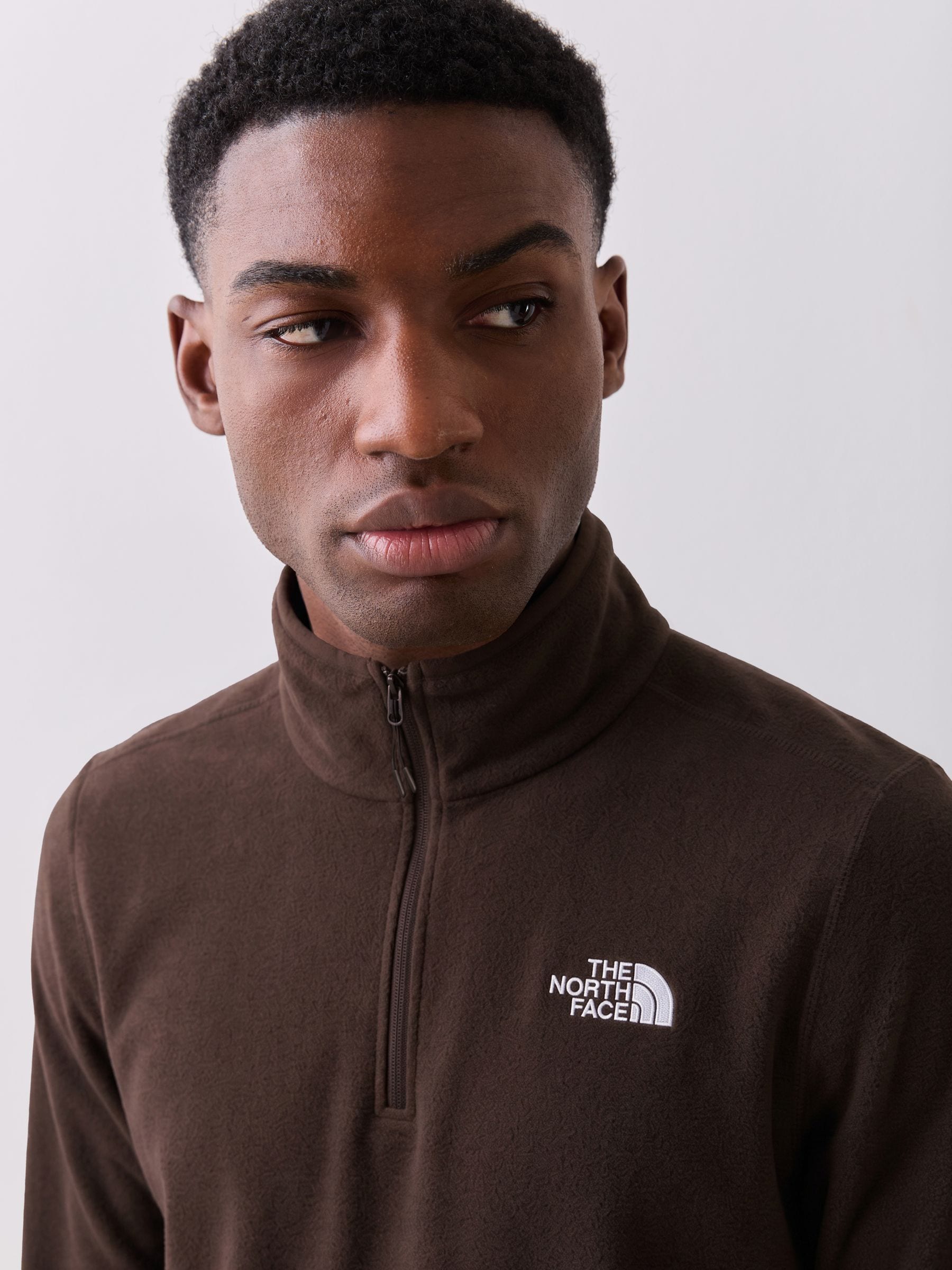 Buy The North Face Chestnut Brown Glacier 1/4 Zip Fleece from the