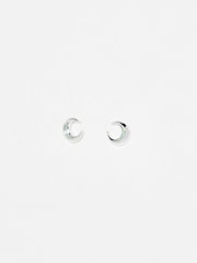 Oliver Bonas Black Hilal Opalite Crescent Moon Stud Earrings - Image 1 of 3