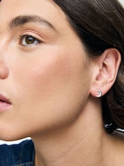 Oliver Bonas Black Hilal Opalite Crescent Moon Stud Earrings - Image 3 of 3