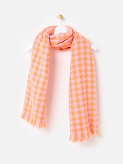 Oliver Bonas Pink Houndstooth Midweight Scarf - Image 1 of 5