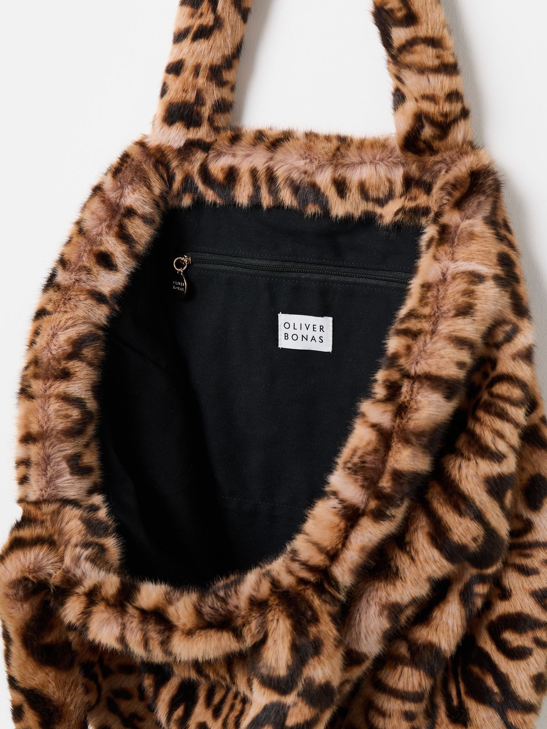 Buy Oliver Bonas Brown Print Faux Fur Tote Bag from the Next UK