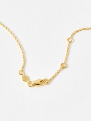 Oliver Bonas Green Carina Star Teardrop Charm Gold Plated Pendant Necklace - Image 3 of 4