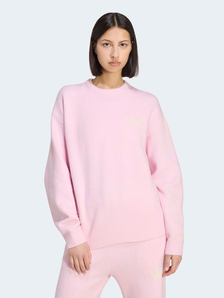 adidas Originals Pink Knitted Jumper - Image 1 of 6
