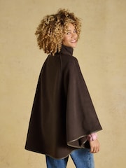 Joules Heritage Chocolate Brown Longline Polar Fleece Longline Cape - Image 2 of 9