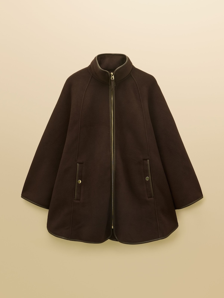 Joules Heritage Chocolate Brown Longline Polar Fleece Longline Cape - Image 9 of 9 Joules Heritage Chocolate Brown Longline Polar Fleece Longline Cape - Image 9 of 9
