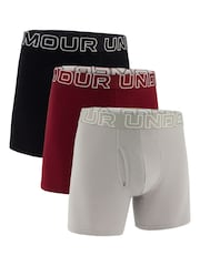 Under Armour Red Performance Cotton Solid 6" Boxers 3 Pack - Image 1 of 5