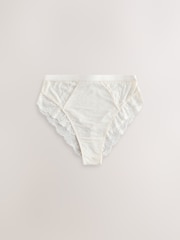 Green/Pink/Cream High Waist High Leg Lace Trim Knickers 3 Pack - Image 7 of 9