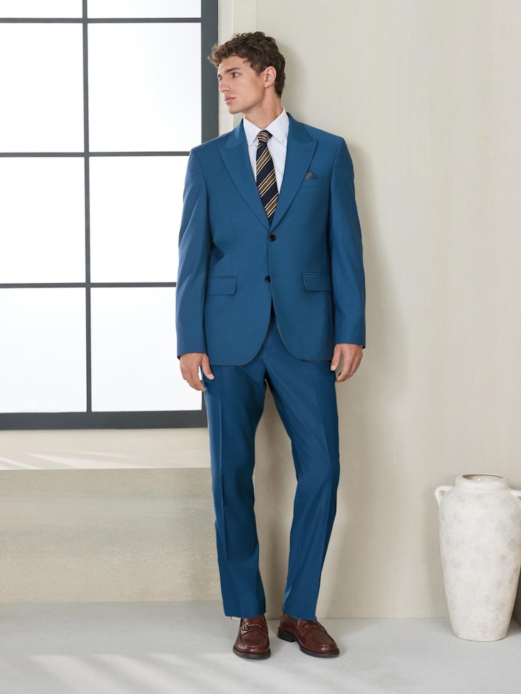Bright Blue N. Premium Slim Fit Motionflex Wool Blend Suit Jacket - Image 2 of 12 Bright Blue N. Premium Slim Fit Motionflex Wool Blend Suit Jacket - Image 2 of 12