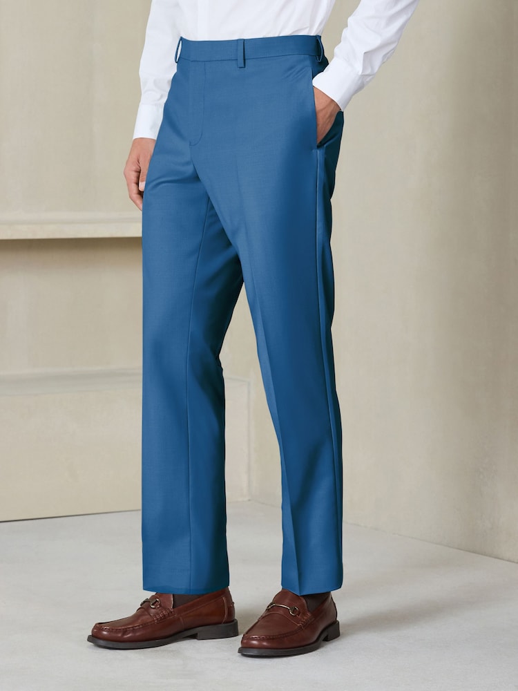 Bright Blue N. Premium Slim Fit Motionflex Wool Blend Suit Trousers - Image 1 of 10