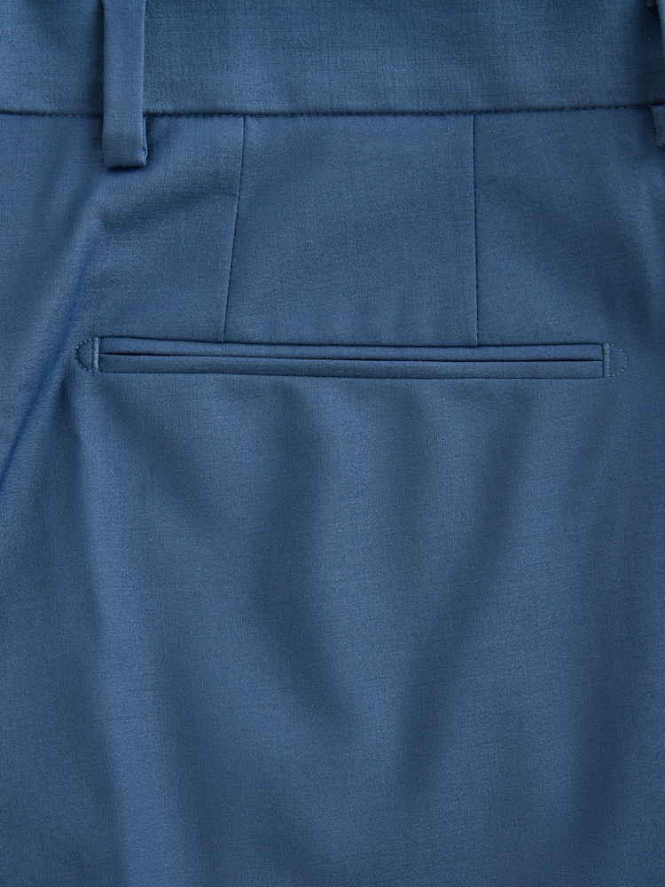 Bright Blue N. Premium Slim Fit Motionflex Wool Blend Suit Trousers - Image 10 of 10