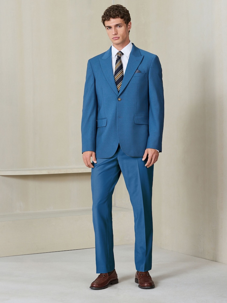 Bright Blue N. Premium Slim Fit Motionflex Wool Blend Suit Trousers - Image 2 of 10