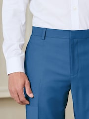 Bright Blue N. Premium Slim Fit Motionflex Wool Blend Suit Trousers - Image 4 of 10