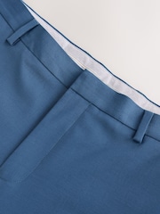 Bright Blue N. Premium Slim Fit Motionflex Wool Blend Suit Trousers - Image 9 of 10