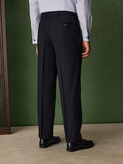 Navy Relaxed Fit Archive Wool Blend Striped Suit Trousers - Image 3 of 11