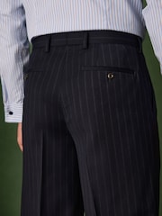 Navy Relaxed Fit Archive Wool Blend Striped Suit Trousers - Image 5 of 11