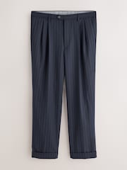 Navy Relaxed Fit Archive Wool Blend Striped Suit Trousers - Image 7 of 11