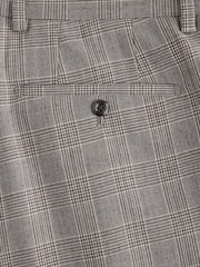 Taupe Relaxed Fit Archive Wool Blend Check Suit Trousers - Image 10 of 11