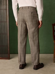 Taupe Relaxed Fit Archive Wool Blend Check Suit Trousers - Image 3 of 11
