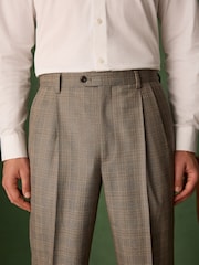 Taupe Relaxed Fit Archive Wool Blend Check Suit Trousers - Image 4 of 11