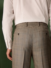 Taupe Relaxed Fit Archive Wool Blend Check Suit Trousers - Image 5 of 11