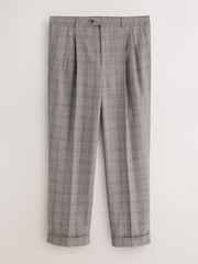 Taupe Relaxed Fit Archive Wool Blend Check Suit Trousers - Image 7 of 11