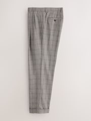 Taupe Relaxed Fit Archive Wool Blend Check Suit Trousers - Image 8 of 11