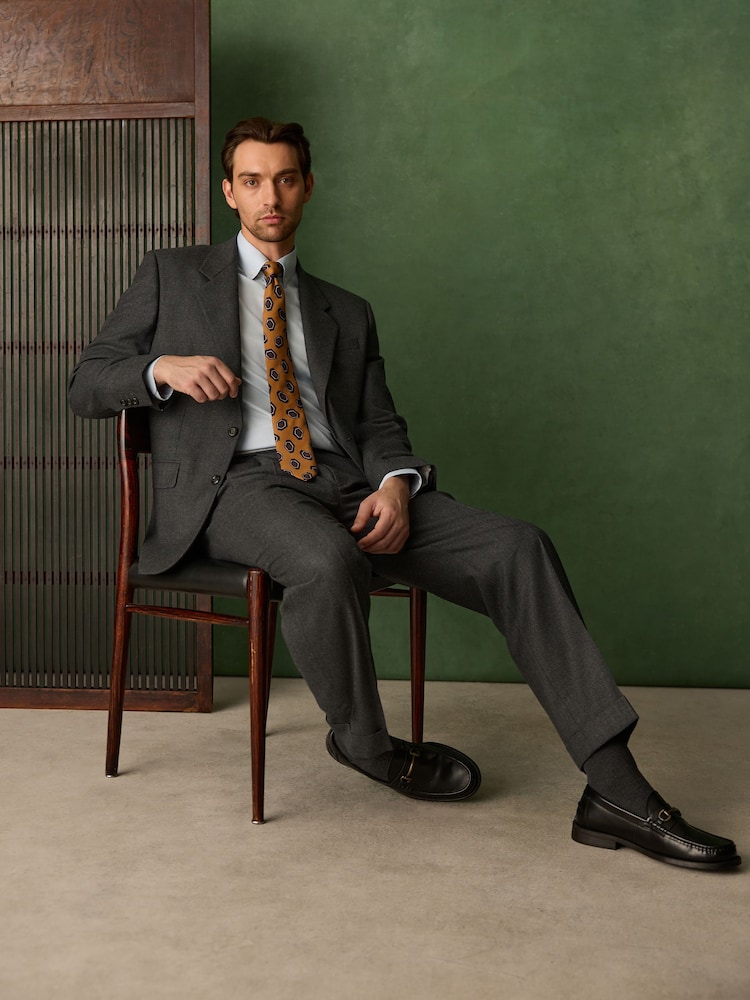 Grey Relaxed Fit Archive Wool Blend Flannel Suit Jacket - Image 2 of 13