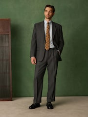Grey Relaxed Fit Archive Wool Blend Flannel Suit Jacket - Image 7 of 13
