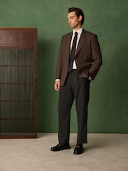 Brown Relaxed Fit Archive Wool Blend Gingham Suit Jacket - Image 2 of 6